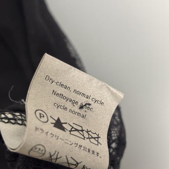 CLU Women’s Black Lace Top Shirt Medium Made In USA RealReal Designer - Picture 6 of 12